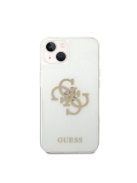 Guess TPU Big 4G Full Glitter Apple iPhone 14 hátlap tok, átlátszó