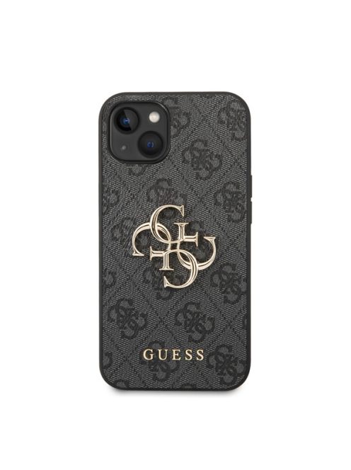 Guess PU 4G Metal Logo Apple iPhone 14 hátlap tok, szürke