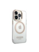 Guess Transparent MagSafe Apple iPhone 14 Pro Max hátlap tok, arany