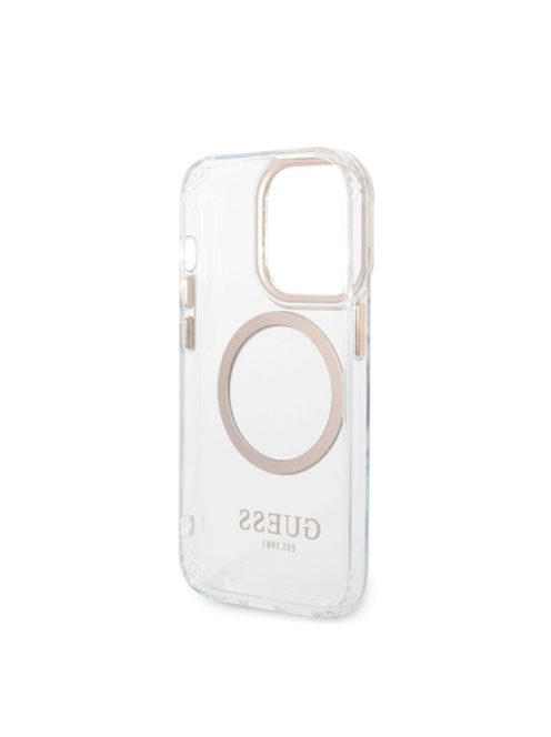 Guess Transparent MagSafe Apple iPhone 14 Pro Max hátlap tok, arany