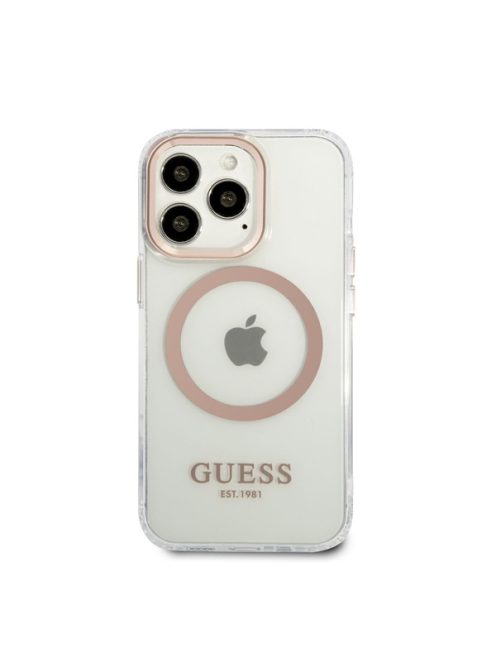 Guess Transparent MagSafe Apple iPhone 13 Pro Max hátlap tok, arany