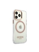 Guess Transparent MagSafe Apple iPhone 13 Pro Max hátlap tok, arany