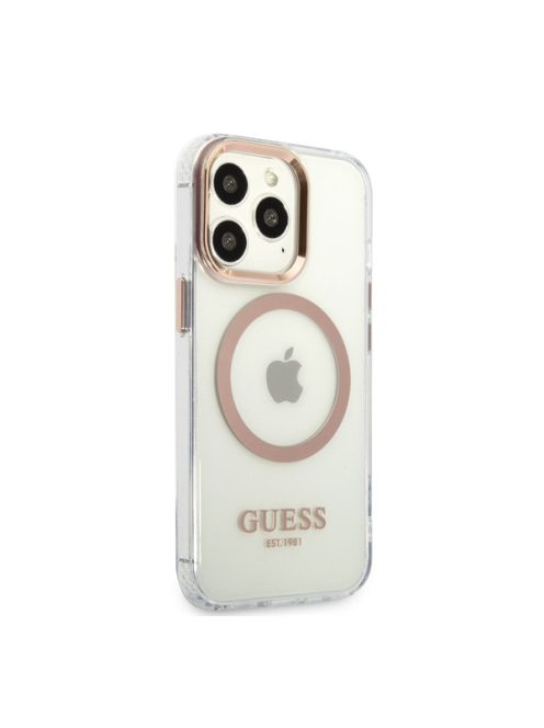 Guess Transparent MagSafe Apple iPhone 13 Pro Max hátlap tok, arany