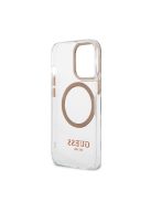 Guess Transparent MagSafe Apple iPhone 13 Pro Max hátlap tok, arany
