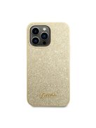 Guess Glitter Flakes Metal Logo Apple iPhone 14 Pro hátlap tok, arany