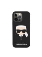 Karl Lagerfeld Head Liquid MagSafe szilikon hátlap tok Apple iPhone 13 Pro Max, fekete