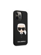 Karl Lagerfeld Head Liquid MagSafe szilikon hátlap tok Apple iPhone 13 Pro Max, fekete