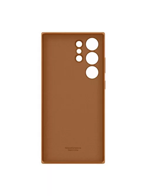 Samsung Galaxy S23 Ultra Leather Cover, gyári bőr tok, barna, EF-VS918LA