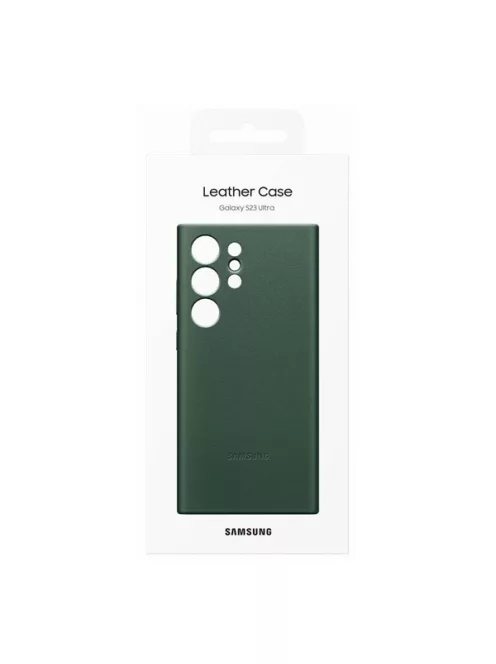 Samsung Galaxy S23 Ultra Leather Cover, gyári bőr tok, zöld, EF-VS918LG