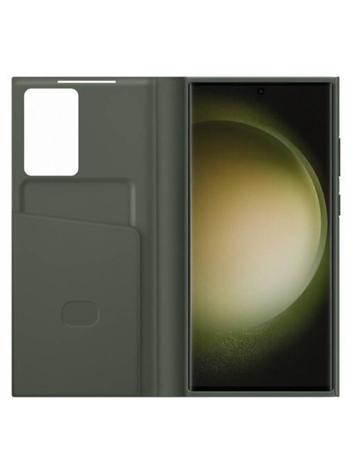 Samsung Galaxy S23 Ultra Smart View Wallet, gyári flip tok, zöld, EF-ZS918CG