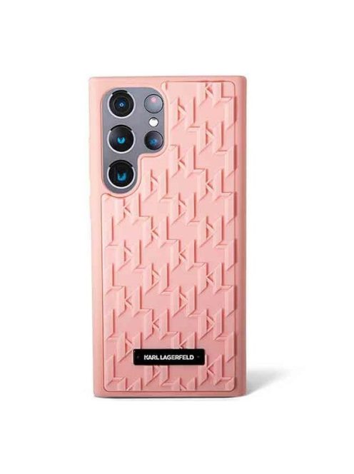 Karl Lagerfeld 3D Monogram Samsung Galaxy S23 Ultra, szilikon tok, rózsaszín
