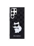 Karl Lagerfeld Saffiano Monogram Samsung Galaxy S23 Ultra, szilikon tok, fekete