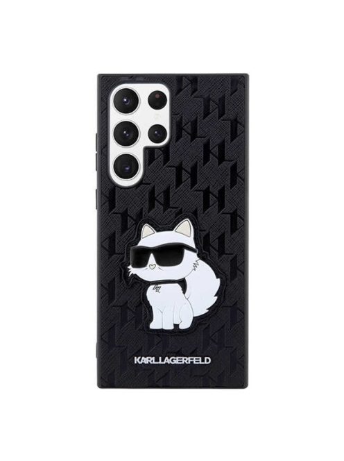 Karl Lagerfeld Saffiano Monogram Samsung Galaxy S23 Ultra, szilikon tok, fekete