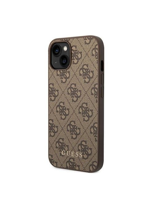 Guess 4G Metal Gold Apple iPhone 14 Plus hátlap tok, barna