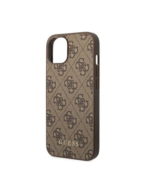 Guess 4G Metal Gold Apple iPhone 14 Plus hátlap tok, barna