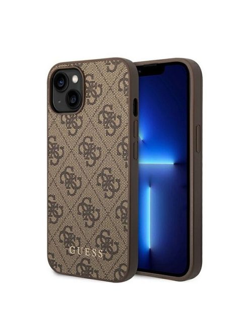 Guess 4G Metal Gold Apple iPhone 14 Plus hátlap tok, barna