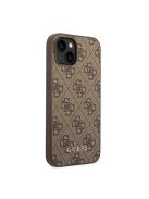 Guess 4G Metal Gold Apple iPhone 14 hátlap tok, barna