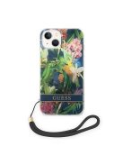 Guess Flower Strap Apple iPhone 14 Plus hátlap tok, kék