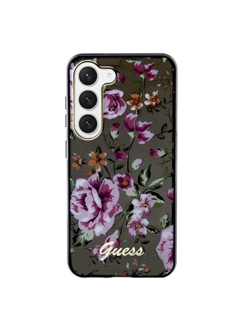 Guess Flower Collection Samsung Galaxy S23 hátlap tok , fekete