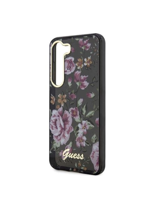 Guess Flower Collection Samsung Galaxy S23 hátlap tok , fekete