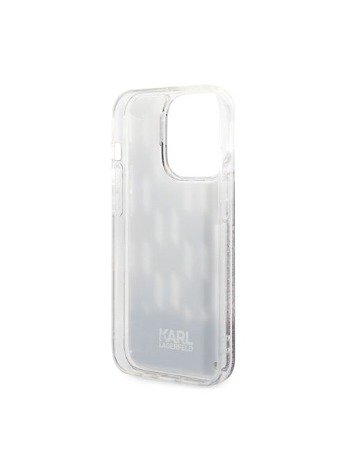 Karl Lagerfeld Liquid Glitter Monogram Apple iPhone 14 Pro hátlap tok, fekete