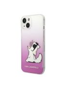 Karl Lagerfeld Choupette Fun Apple iPhone 14 Plus hátlap tok, rózsaszín