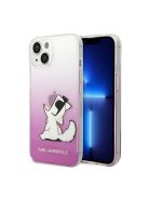 Karl Lagerfeld Choupette Fun Apple iPhone 14 Plus hátlap tok, rózsaszín