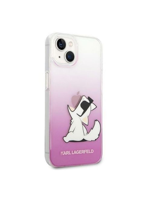 Karl Lagerfeld Choupette Fun Apple iPhone 14 Plus hátlap tok, rózsaszín