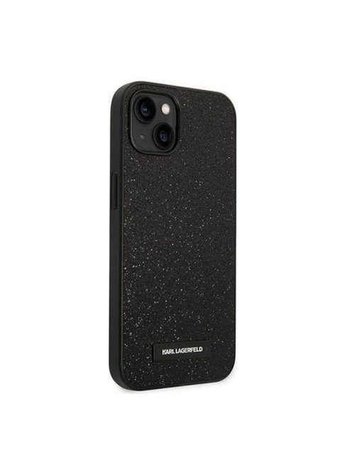 Karl Lagerfeld Glitter Plaque Apple iPhone 14 Plus hátlap tok, fekete