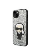 Karl Lagerfeld Glitter Flakes Ikonik Apple iPhone 14 Plus hátlap tok, ezüst