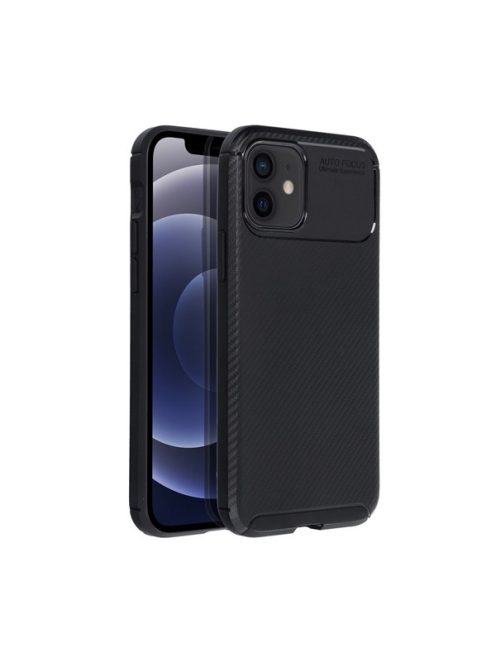 Forcell Carbon Premium Apple iPhone 12 / 12 Pro karbon mintás szilikon tok, fekete