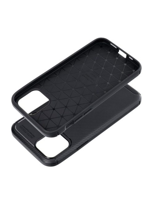 Forcell Carbon Premium Apple iPhone 12 / 12 Pro karbon mintás szilikon tok, fekete