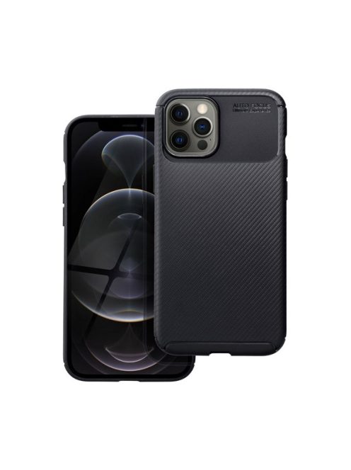 Forcell Carbon Premium hátlap tok,  Apple iPhone 12 Pro Max , fekete