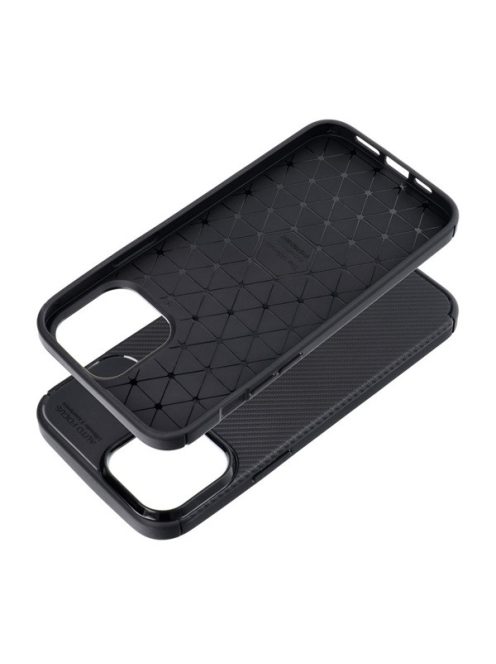 Forcell Carbon Premium Apple iPhone 13 Pro Max karbon mintás szilikon tok, fekete