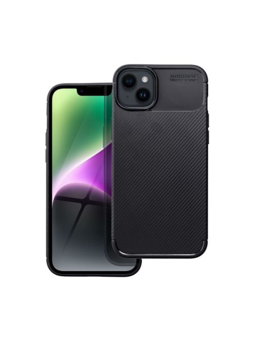 Forcell Carbon Premium Apple iPhone 14 Plus karbon mintás szilikon tok, fekete