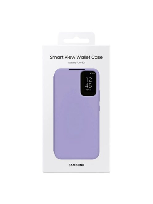 Samsung Galaxy A34 5G Smart View Wallet, gyári flip tok, áfonya, EF-ZA346CV
