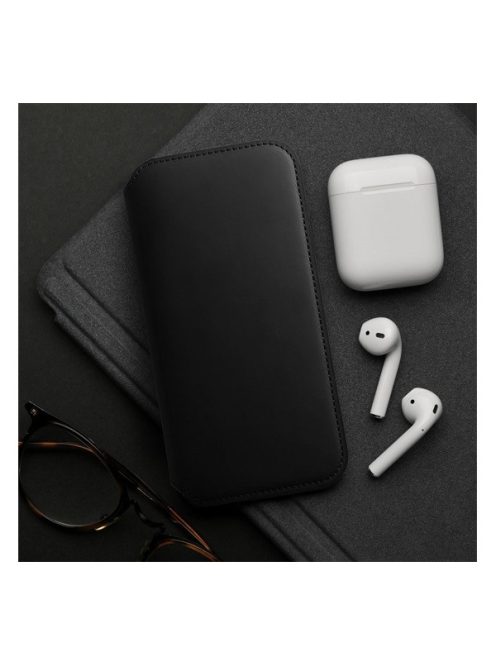 Dual Pocket Samsung Galaxy A12/M12, flip tok, fekete