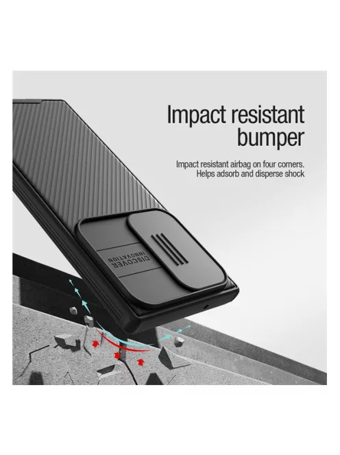 Nillkin CamShield Pro Samsung Galaxy S23 Ultra mágneses műanyag hátlap tok, Fekete