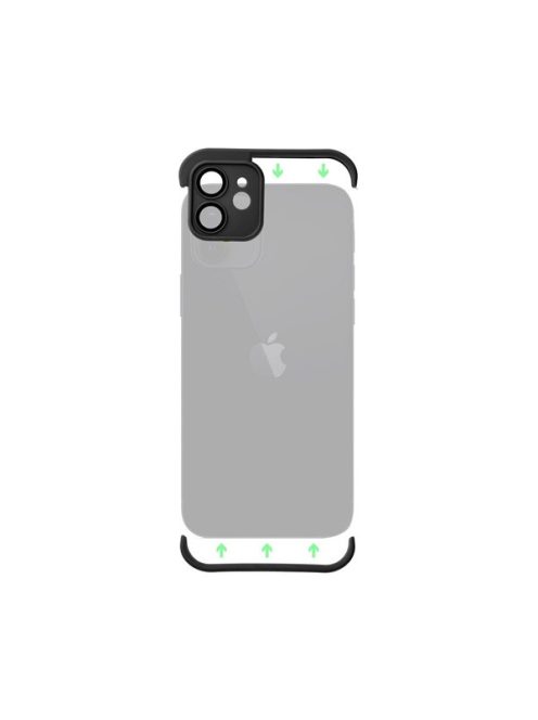 Mini bumper szilikon tok, Apple iPhone 12, fekete