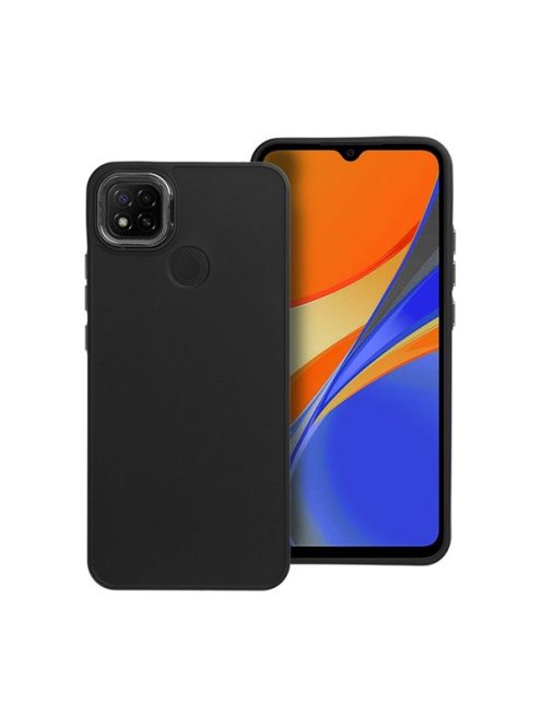 Frame Xiaomi Redmi 9C/9C NFC közepesen ütésálló tok kameravédő kerettel, fekete