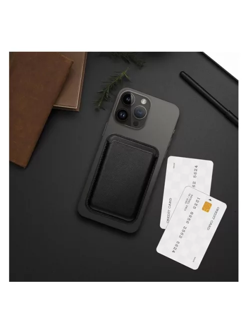 Magsafe kártyatartó eco bőr Apple iPhone, fekete