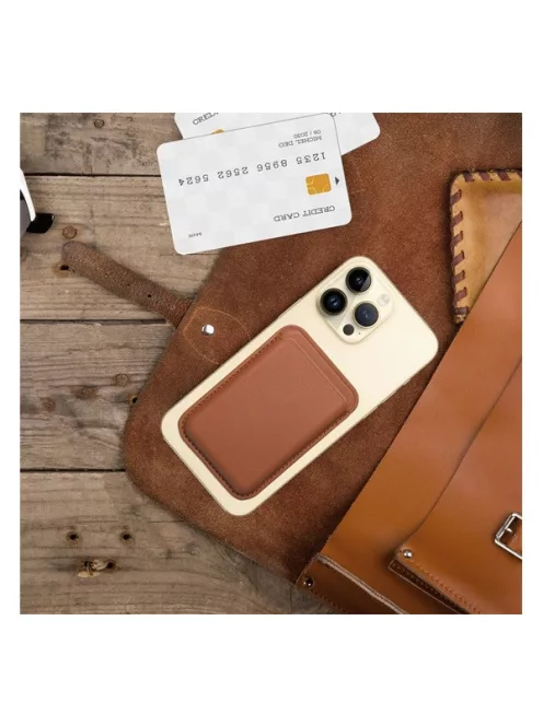 Magsafe kártyatartó eco bőr Apple iPhone, barna
