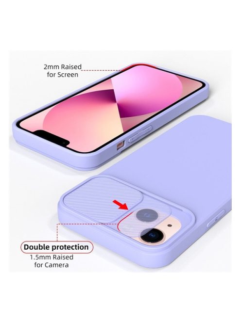 Slide Apple iPhone 11 Pro, kameravédős szilikon tok, levendula