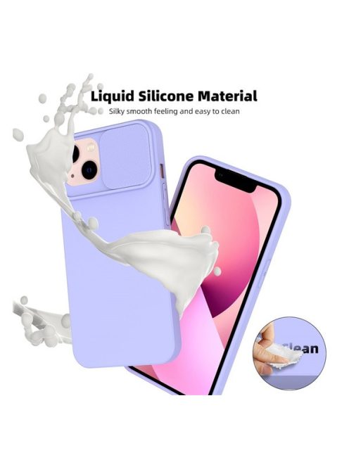 Slide Apple iPhone 11 Pro, kameravédős szilikon tok, levendula