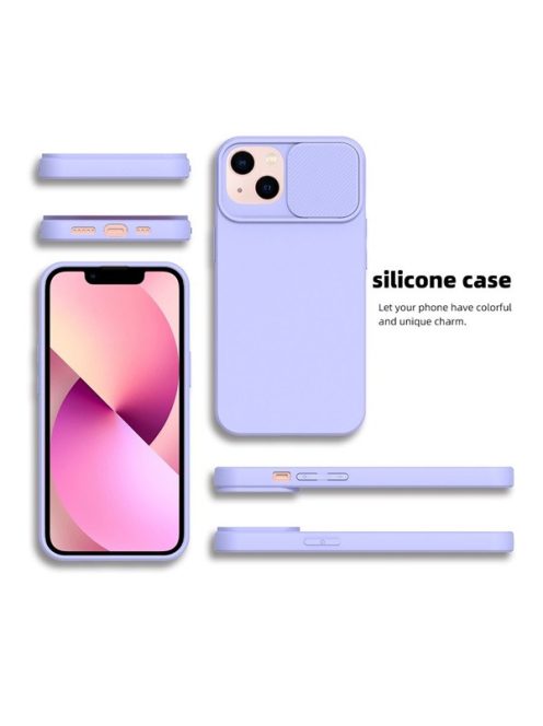 Slide Apple iPhone 11 Pro Max, kameravédős szilikon tok, levendula