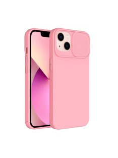   Slide Apple iPhone 13 Pro, kameravédős szilikon tok, rózsaszín