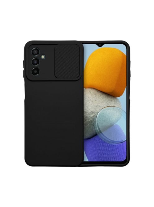 Slide Samsung Galaxy A13 5G/A04S, kameravédős szilikon tok, fekete