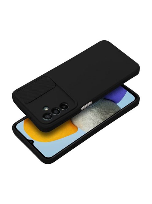 Slide Samsung Galaxy A13 5G/A04S, kameravédős szilikon tok, fekete