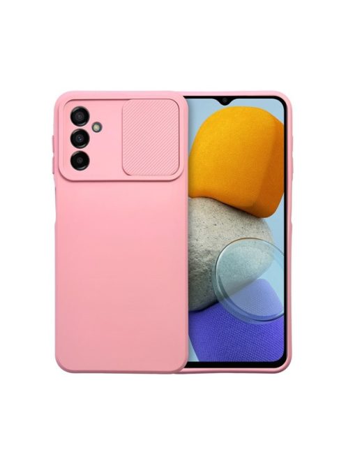 Slide Samsung Galaxy A13 5G/A04S, kameravédős szilikon tok, rózsaszín