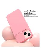 Slide Samsung Galaxy A13 5G/A04S, kameravédős szilikon tok, rózsaszín